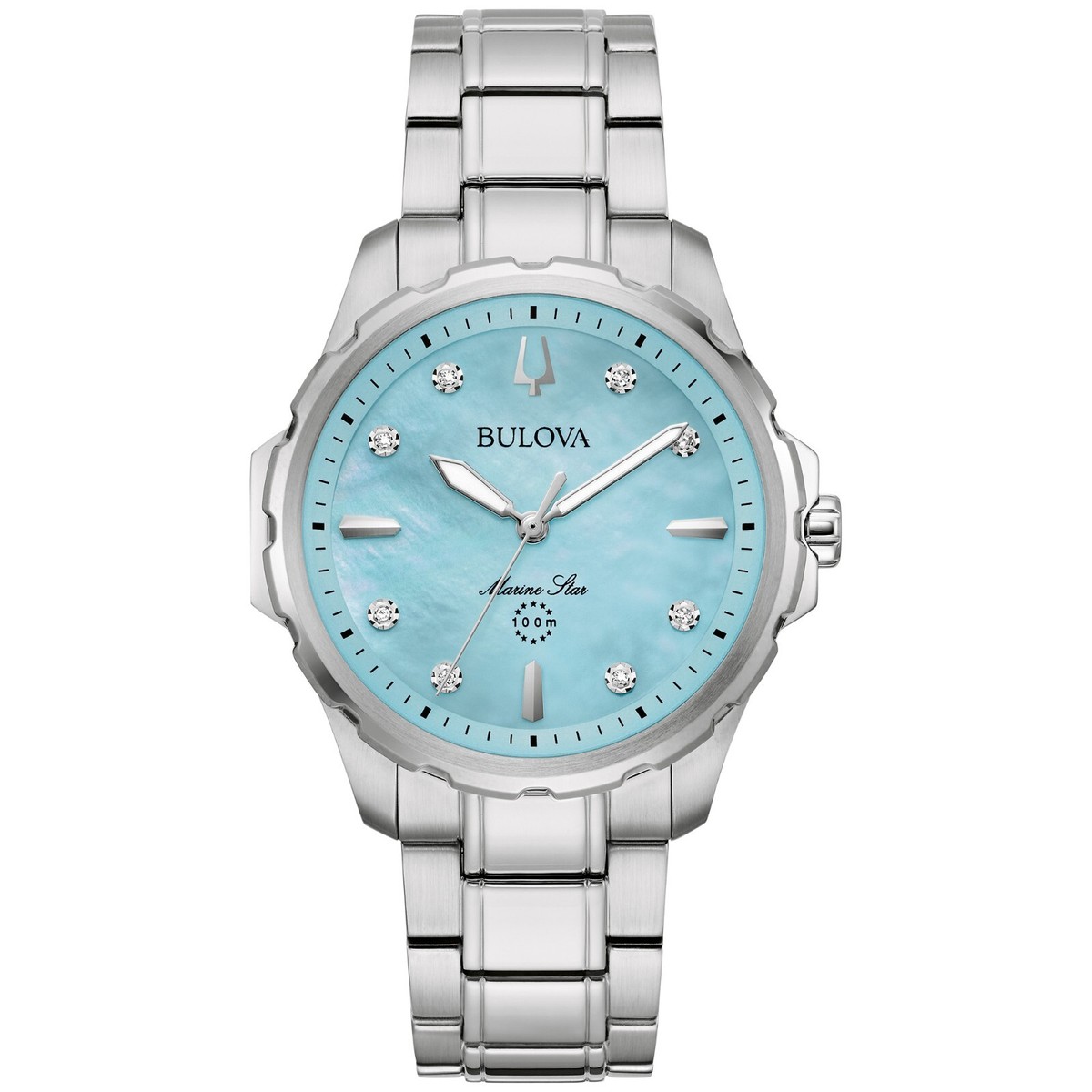 Bulova Silver Women\'s Marine Star Crystal Accent Bracelet Watch Amazon.com: Bulova Ladies main image 3