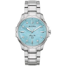 Bulova Women's Marine Star Quartz Silver Stainless Steel Watch 36 MM 96P248