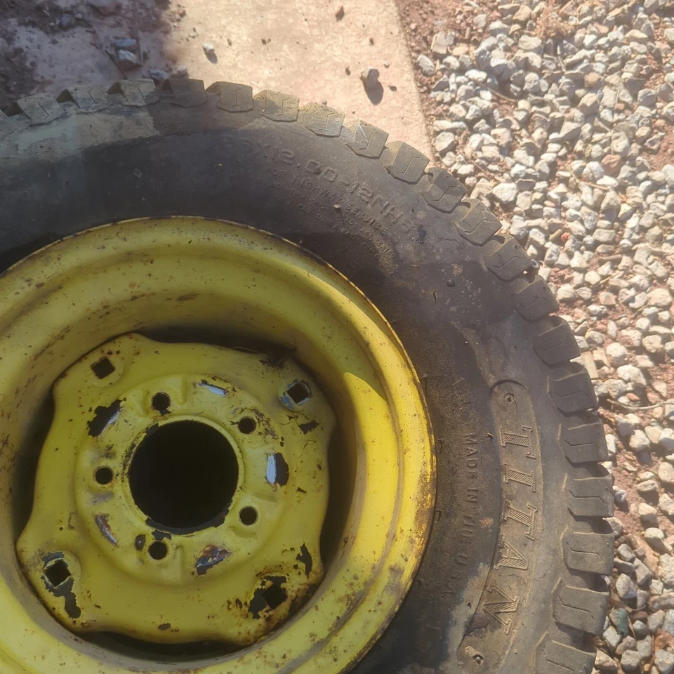 John Deere 420 Garden Tractor Rear Tire and Wheel 26x12-12 - Image 3 of 4