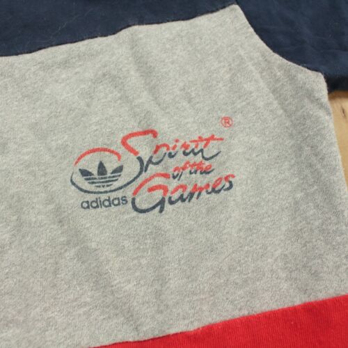vtg 80s ADIDAS usa made Spirit of the Games t-shirt SMALL colorblock 1984 - Picture 3 of 6