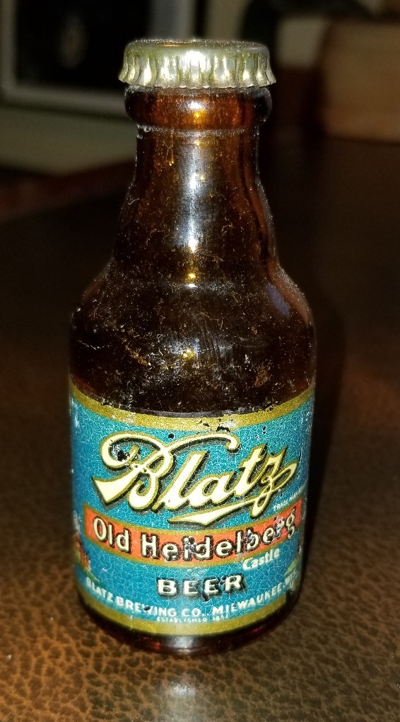 VINTAGE MINATURE GLASS BEER BOTTLE BLATZ OLD HEIDELBERG BEER eBay