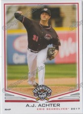 2017 Erie SeaWolves AJ Achter RC Rookie Detroit Tigers