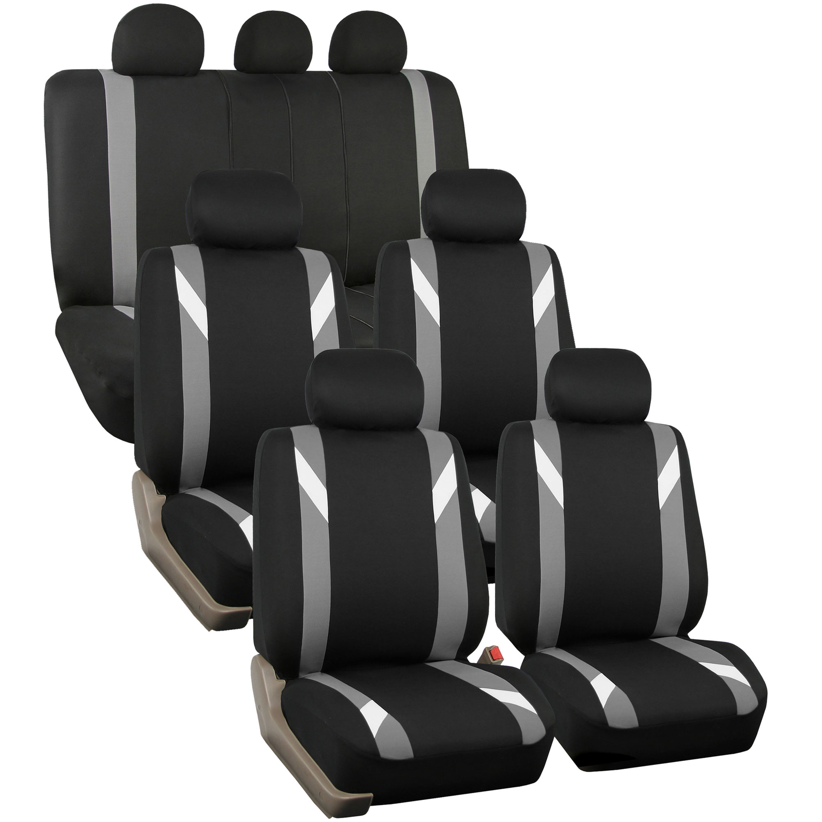 3 Row Car Seat Cover Set For SUV Minivan Gray - 7 Seater