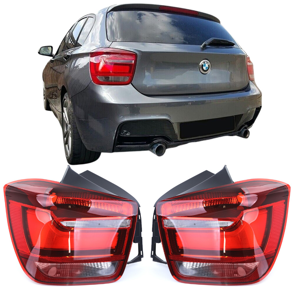 Feux arrières LED rouge rajeunissant pour BMW Série 1 F20 en conduite nocturne
