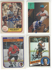 1982-83 O-Pee-Chee #71 Rich Preston Autographed Card Chicago Black Hawks