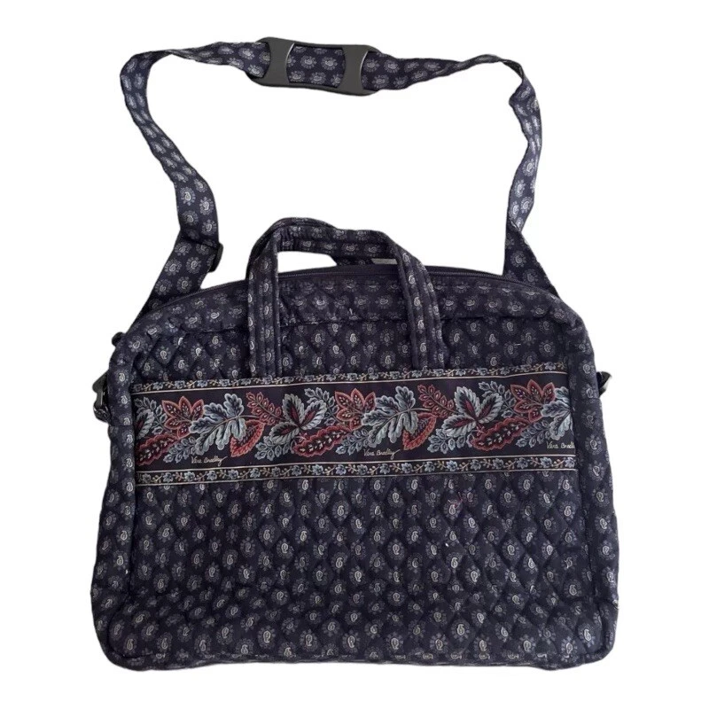 Set Of Vintage VERA BRADLEY  Laptop Messenger And Travel Bag Classic Navy Fall - Image 3 of 4