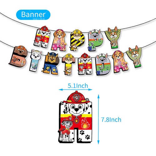 Paw Patrol Party Set Party Supplies Banner Toppers Balloons Kids Birthday - Picture 2 of 10