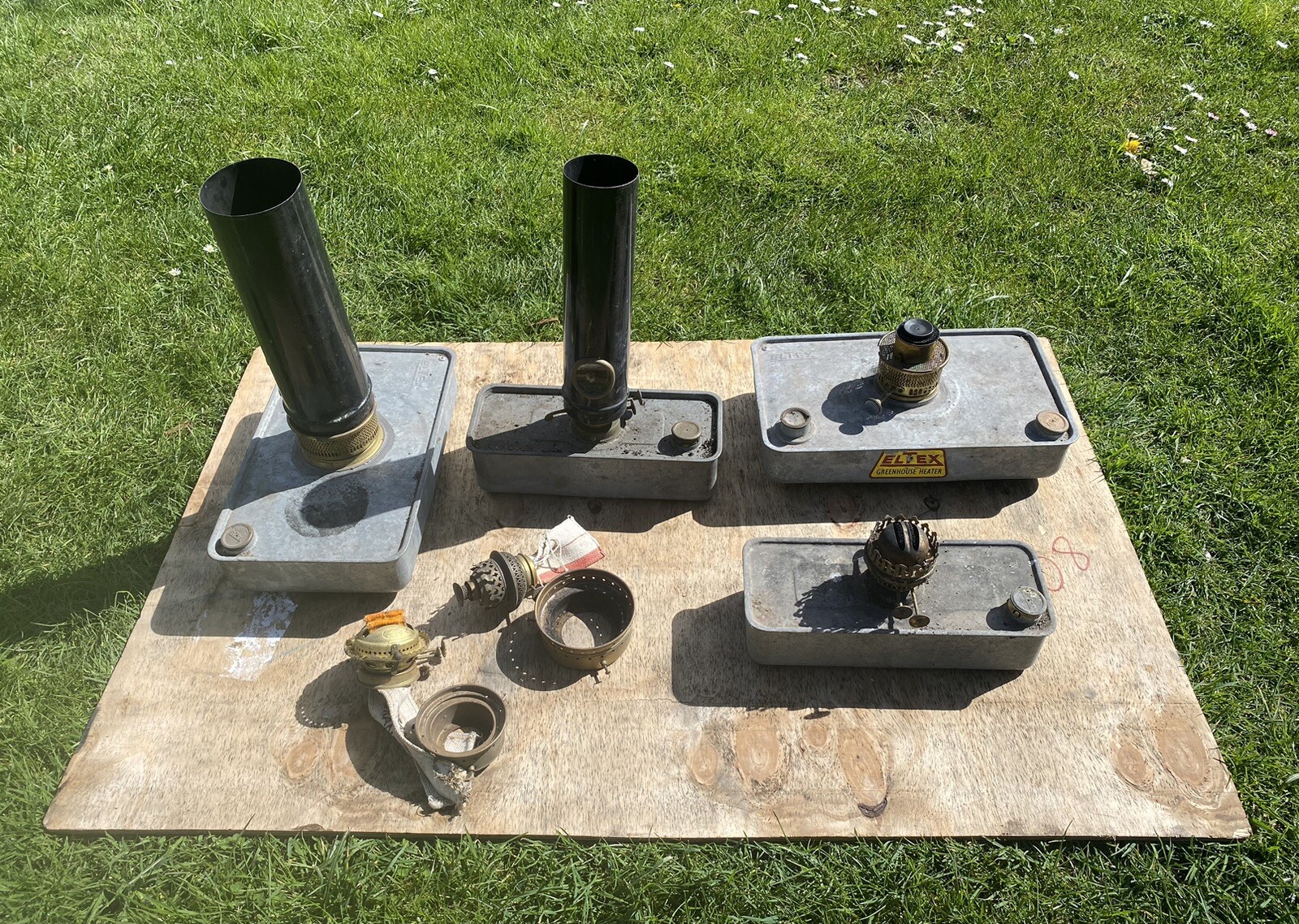 Collection of Four ELTEX Greenhouse Paraffin Heaters Including Two