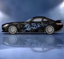 Dragon Car Decal Dragon Flaming Car Decal Both Sides Custom Flame Decals