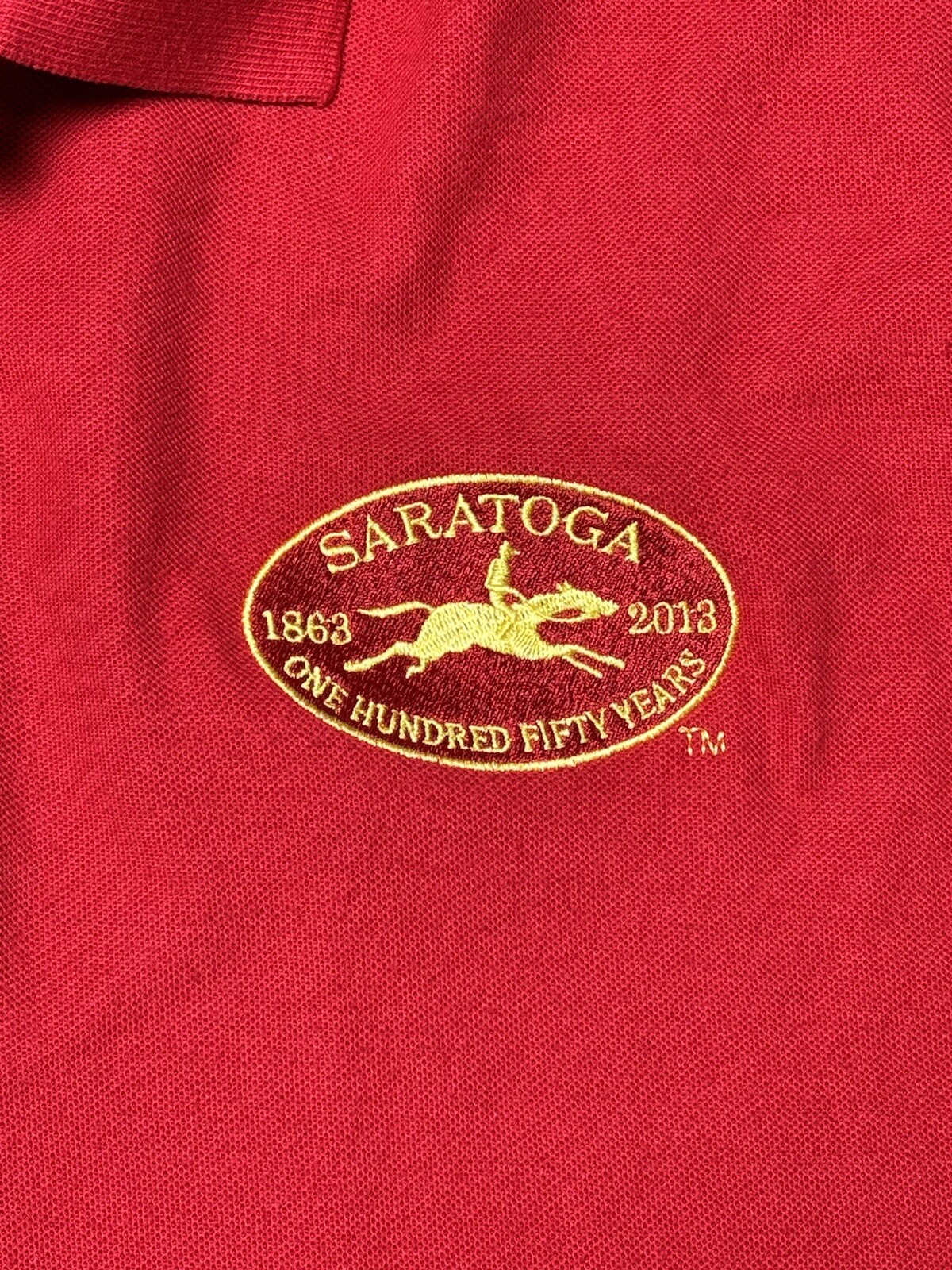 Saratoga Race Course New York 150 Year Anniversary Red Ultra Club Polo