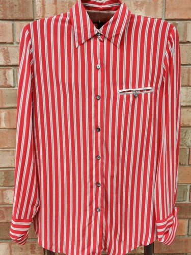 White Stripes Silk Button-Up Shirt 