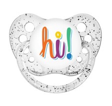 hi Pacifier - Glitter Clear - Ulubulu Binky - 0-18 months - Hello World - Unisex