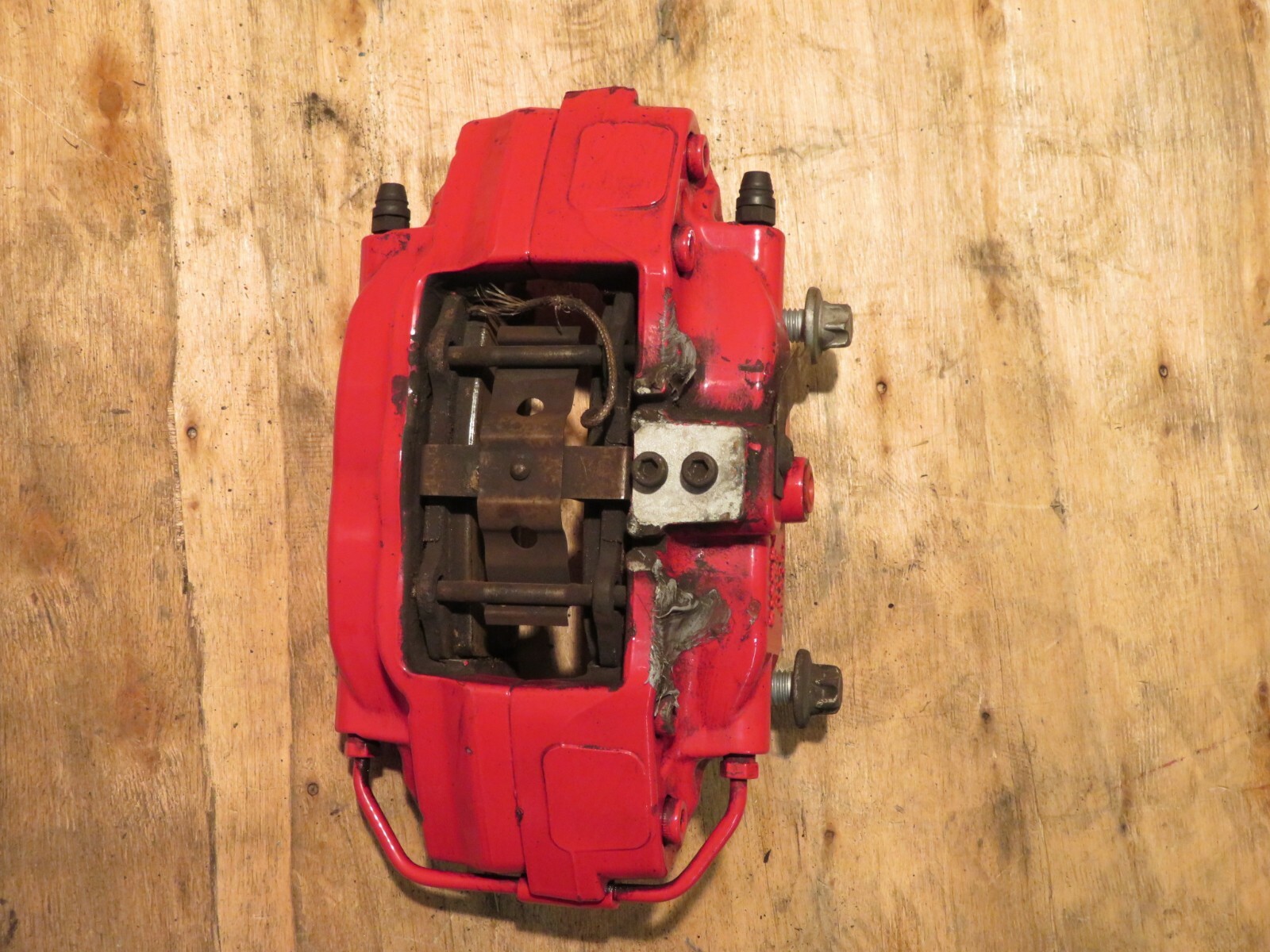 2014-2019 MASERATI GHIBLI SQ4 3.0L REAR LEFT ABS BRAKE CALIPER RED BREMBO OEM