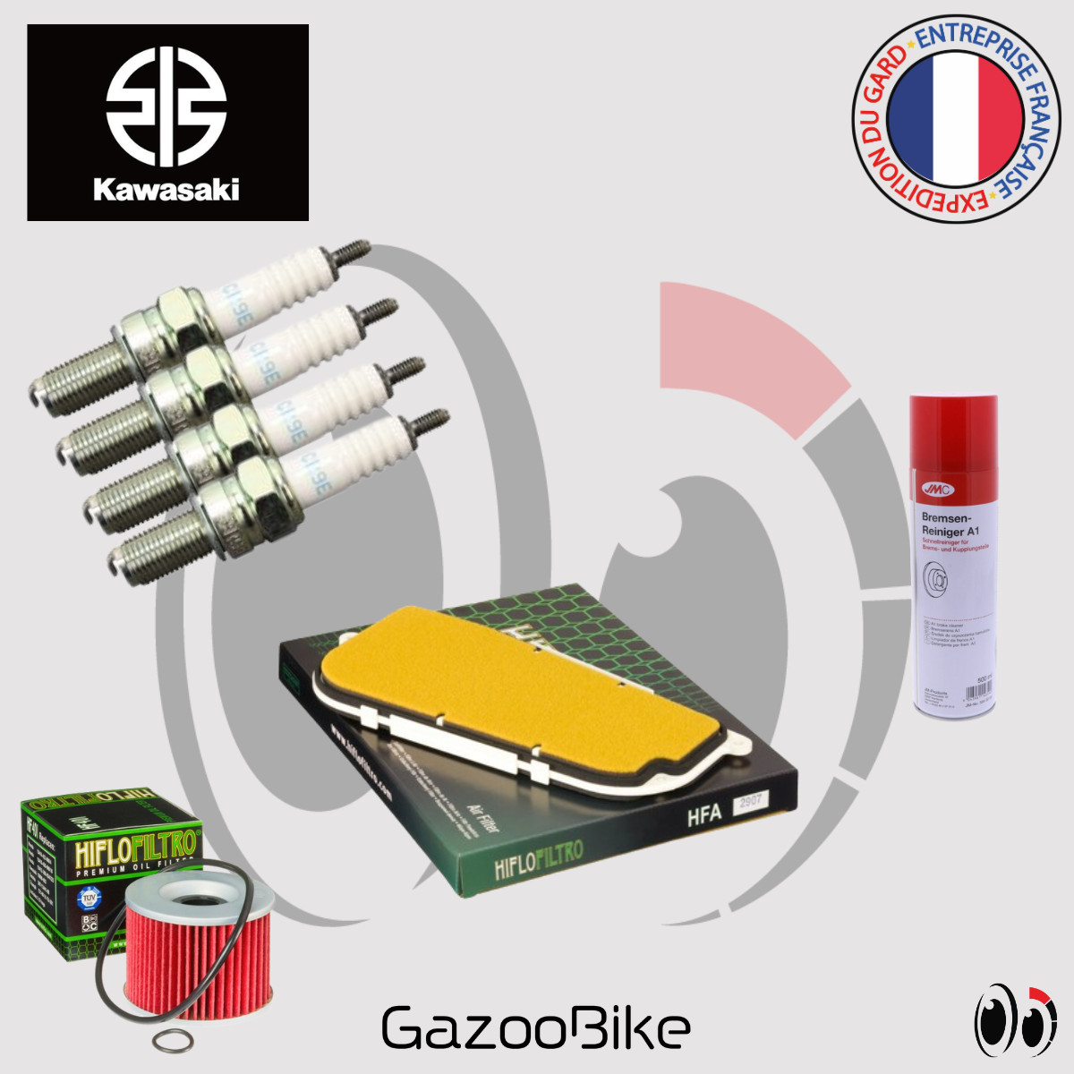 Kit revision KAWASAKI ZZR 1100 sans huile pour remplacer filtres usés