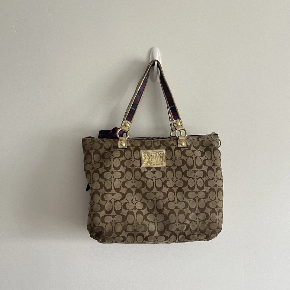 Coach Poppy Tartan Plaid Glam 15882 Shoulder Handbag Tote - RARE y2k grunge - Image 4 of 4