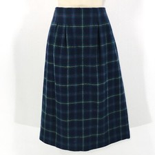 Vtg Evan Picone 100 Wool Tartan Plaid Skirt Sz M Pleated Front Preppy