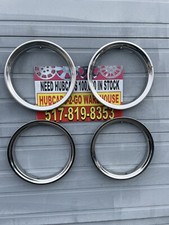 1960-89 Chevrolet Pickup Blazer Rally Wheel Center Caps And Trim Ringsset 15 4