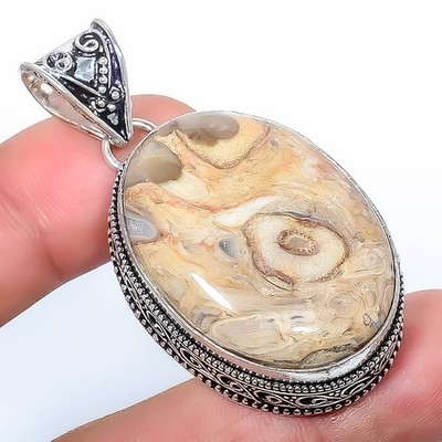 Natural Bird Eye Jasper 925 Silver Plated Fine Art Pendant1.95'' TP3722-601