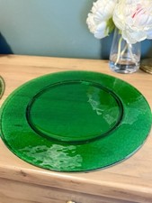 Murano Green Glass Charger Plates Set 4 Rio Dei Vetrai Italy Murano Green Glass Charger Plates Set 4 Rio Dei Vetrai Italy