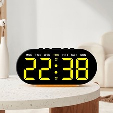 LED Alarm Clock with USB Output Real Time Temperature Display Ambient Lighting