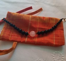 Haori Himo 18cm Rose Quartz And Sparkly Beads With Hooks