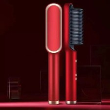 Hair Straightener Brush Straightening Curler Hot Comb Electric Adjustable Heat