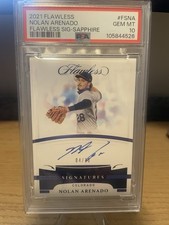 2021 Panini Flawless Flawless Signatures Nolan Arenado /10 PSA 10