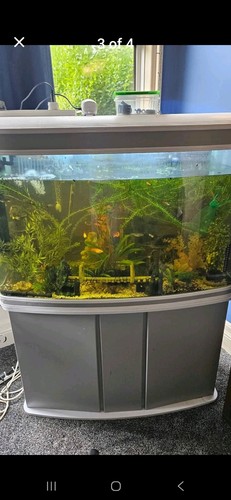 Aquarium Fish Tank Cabinet Large LED Lighting Tropical Marine White 4ft 300L - Picture 2 of 3