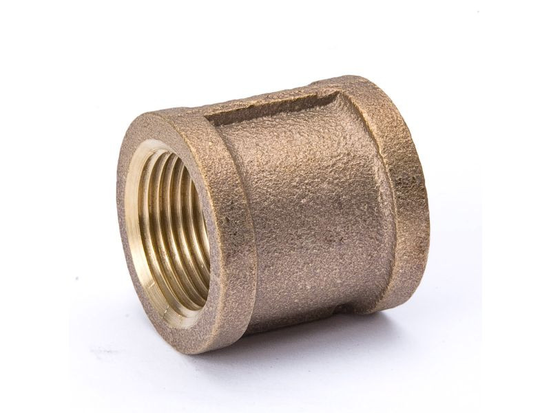 Red Brass Lead Free Coupling 3/8" FNPT Flat Banded (Lot of 5)