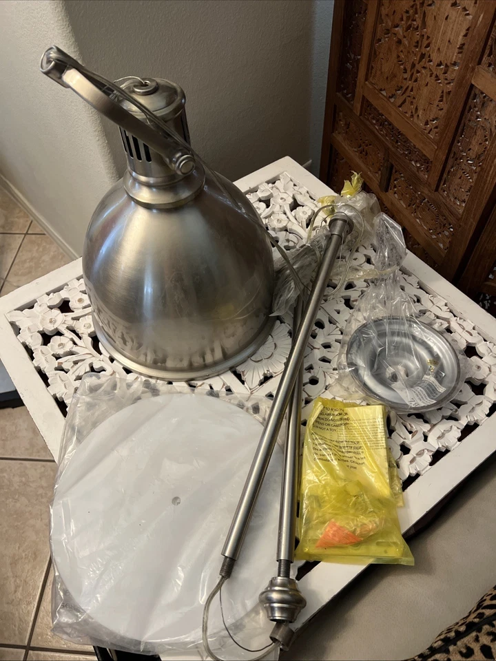 Pottery Barn Pendant Light Cortland Stainless Steel Contract Grade Industrial - Image 2 of 4