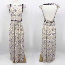 Free People Maxi Dress Spring Garden Lace Open Back Cream 4 Boho Cottagecore