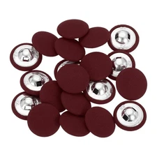 20Pcs Fabric Cloth Covered Button, 20mm 32L Metal Shank Buttons, Wine Red