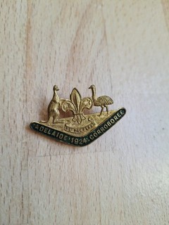 Rare 1924 Australian Scout Corroboree Brass Badge Stokes & Sons Melbourne