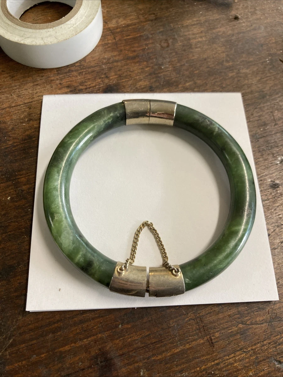Bracelet jonc vert en acrylique vintage des années 1970 - France