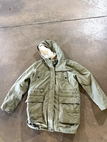 American Eagle Outfitters Mens Green Hooded Lined Long Parka Coat - L - product listing photo