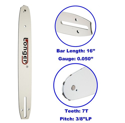 #ad Jeremywell 16 Inch Chainsaw Guide Bar 3 8 LP 0.050quot; 56DL Fit for Husqvarna $15.95