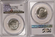 2016 S Shawnee NP Quarter 25c PCGS MS67