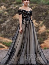 Vintage Black Champagne Lace Wedding Dress Bridal Gown 32-60 Plus Size