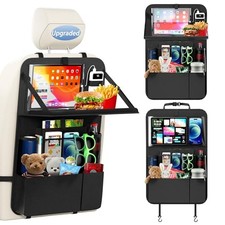 Backseat Car Organizer with Upgraded Foldable Tray, Car Seat Organizer 1 Pack