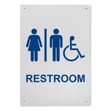 Restroom Sign, 8.5 x 11 in" OSHA Compliant ADA Unisex Family Assisted Sign