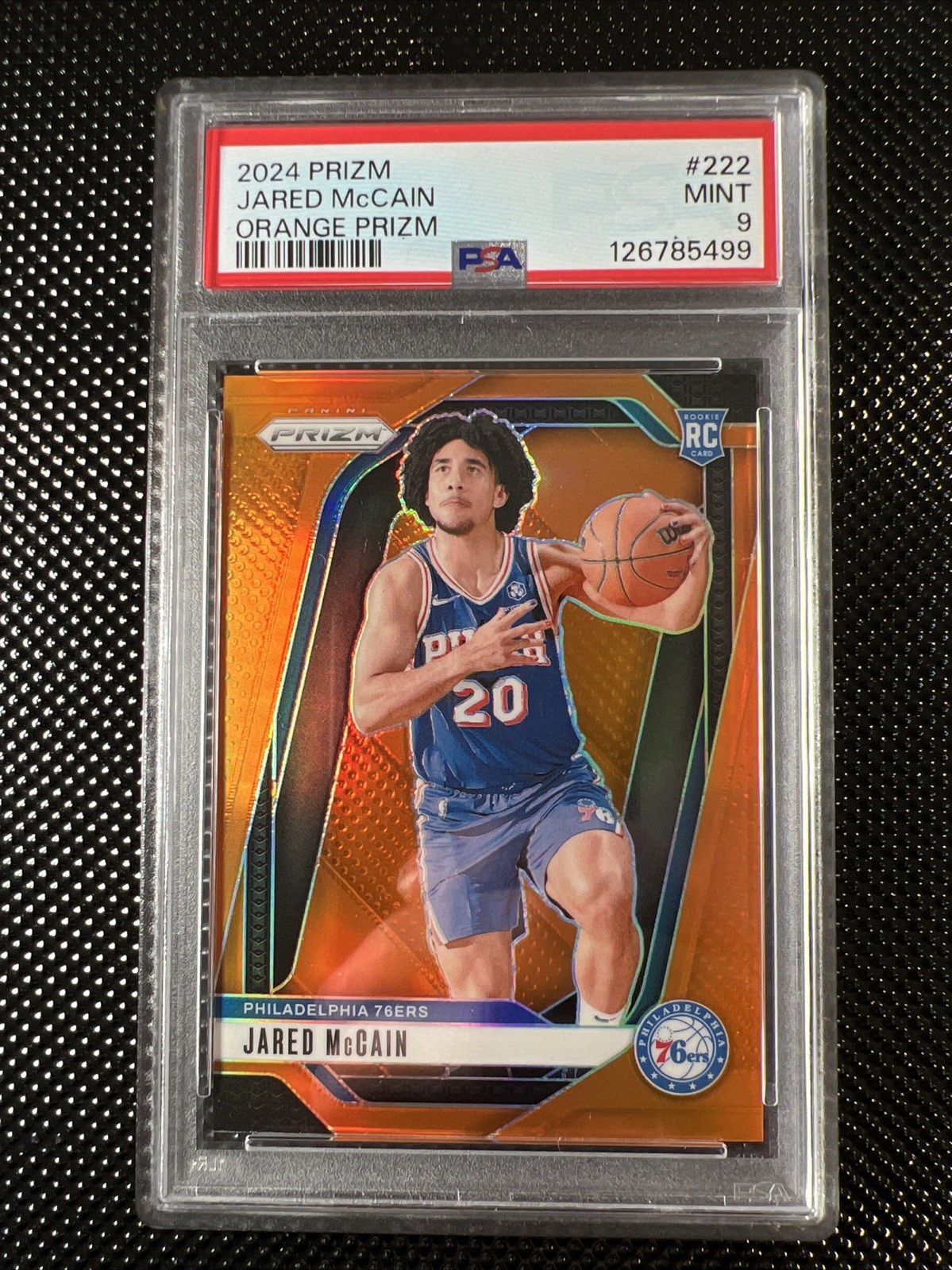 2024 Prizm #222 Jared McCain Orange Prizm /49 PSA 9