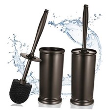 Toilet Bowl Brush Holder Set: Modern Deep Cleaning Bathroom 2 Pack Bronze
