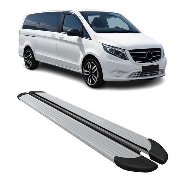 Schweller Trittbretter FüR Mercedes V-Klasse W447 2014-26 Langer L3 Alu-image