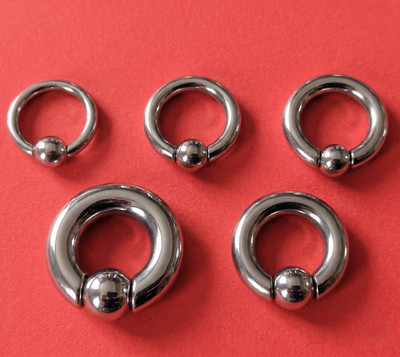 4 Stück Piercing Ringe 3 / 5 / 6 / 8mm Prinz Albert BCR Intim Brust Studio Ware