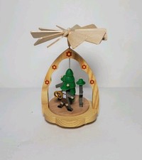 Mini German Bavarian Pretzel Warm Air Pyramid Spinner Octoberfest New In Box