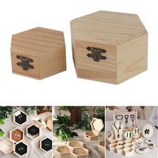 Hexagon shaped Wooden Storage Box for Decoration Crafts and DIY Projects