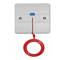 Cameo Pull Cord Unit for Disabled Toilet Alarm, White, Single Gang, Surface Moun