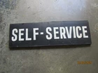 Vintage Self Service 2-Sided Gas Station Metal Sign 12" x 40" x 1"