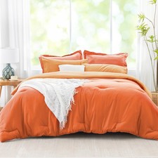 Kozyhvn King Size Comforter Set Burnt Orange Bedding Set 7 Pieces Soft Bed In A