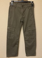 Wranglers Boy's Army Green Cargo Pants Adjustable Waist - Size 8 Regular